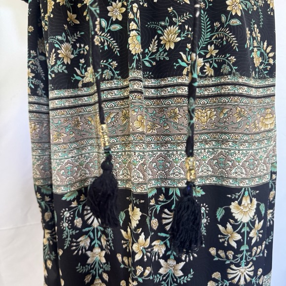 Karma Highway Boho Maxi Dress Floral Hippie Gypsy Cottage Flowy Deep V Neck OS - Picture 4 of 13